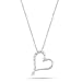 10k White Gold Diamond Journey Heart Pendant (1/10 cttw, I-J Color, I2-I3 Clarity), 18