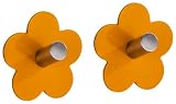 Kitchen & Housewares : Wenko Wall hook Fiore stain. steel orange 2p.