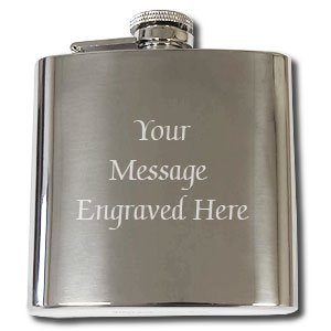 Personalised 6oz Hip Flask YOUR MESSAGE ENGRAVED FREE, Birthday, Wedding, Anniversary Gift