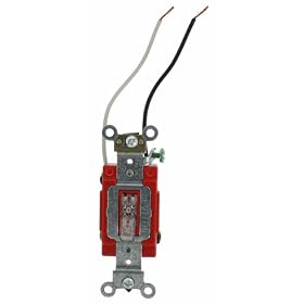 Leviton 1223-PLC 20-Amp, 120V, Toggle Pilot Light, Illuminated On, Req, Neutral 3-Way AC Quiet Switch, Clear