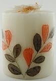 Auroshikha Flower Candles - Cinnamon - Pillar (2-3/4 In x 3 In)