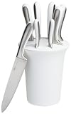 blinQ 9-Piece Knife Block Set, Simply White