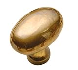 1 1/2 Dia Antique Brass Oval Knob
