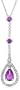 10k White Gold Amethyst and Diamond Drop Pendant