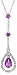 10k White Gold Amethyst and Diamond Drop Pendant