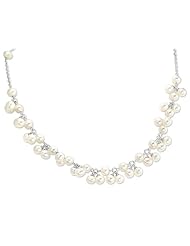 CleverEve Designer Series Freshwater Cream Colored Pearl Necklace Sterling Silver 16 Inches