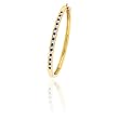 Gold Plated Sterling Silver 1/4 ct. Diamond and Alternating 3/8 ct. Sapphire Bangle Bracelet