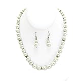 Pearl and Rhinestone Necklace Earring Set Fashion Jewelry