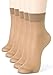 ililily 5 Or 10 Pairs 20D Sheer Ankle High Tights Hosiery Socks (Dark Beige - 5)