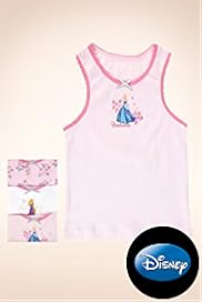 3 Pack Younger Girls Pure Cotton Disney Princess Vests