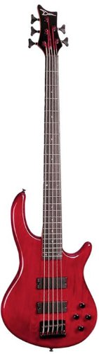 Dean Edge Quilt Top 5-String Bass, Trans Red