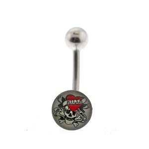Genuine Ed Hardy Stainless Steel Belly Ring -