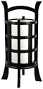 Unique Eclectic Interesting Lighting -1.5ft. Kharbarosk Japanese Wood/ Paper Lantern Table Lamp - Black