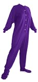 Big Feet Pajama Co. Jersey Knit Purple (306) Pajamas with Drop Seat