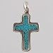 Silver and Turquoise Cross Charm / Pendant, #2510