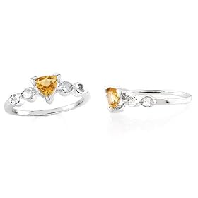 Buy Trillion cut Citrine Ring Sterling Silver by Peora
