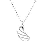  : Sterling Silver Diamond-Accent Swan Pendant (.025cttw), 18'