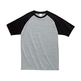 Printstar(プリントスター) | 137-RSS ラグラン無地Tシャツ 5.6oz 杢グレー×ブラック XL