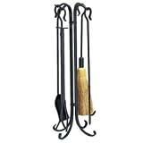 5 Piece Olde World Iron Fireset W  Crook Handles by UniFlame