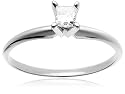 14k White or Yellow Gold Princess-Cut Solitaire Engagement Ring (1/4 ct, I-J Color, I1-I2 Clarity)