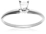 14k White or Yellow Gold Princess-Cut Solitaire Engagement Ring (1/4 ct, I-J Color, I1-I2 Clarity)