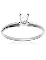 14k White Gold Princess-Cut Solitaire Engagement Ring (1 4 Ct, I-J Color,... by 