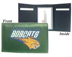 Charlotte Bobcats Embroidered Leather Tri-Fold Wallet - Basketball Sports Merchandise