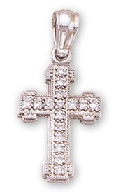 14kt Gold Religious Pendant with Diamonds - DS1068