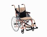 松永製作所 SCULL type1 OH-1 片手操作車いす 右側レバー シートカラー／ベージュ フレームカラー／パステルオレンジ 座幅40cm 前座高47cm