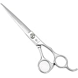 Ayliss 7 inch Pet Dog Grooming Scissors Stainless Steel Cutting Scissor Curved Scissor,#1 Straight Scissor