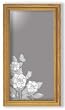Butterfly Art Etching in Framed Wall Mirror, Solid Oak Frame, Hand-Rubbed Finish, 15 x 27 inches