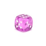 10mm 6-sided European Acrylic Translucent Dice, Purple with White