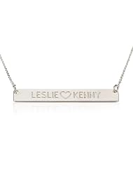 Bar Necklace Personalized Name Necklace Sterling Silver Custom Made Any Name