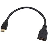 Afunta Mini HDMI Male to HDMI Female Converter Adapter Cable Cord 1080P