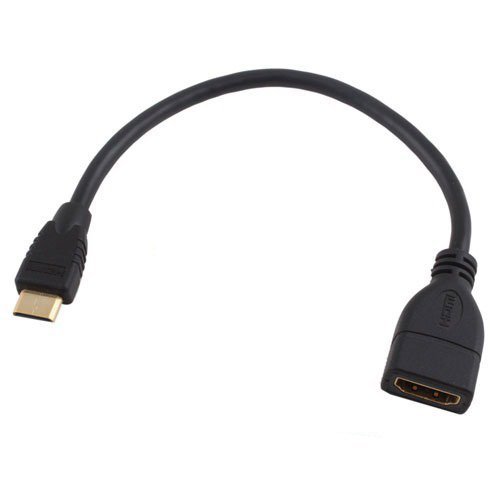 Afunta Mini HDMI Male to HDMI Female Converter Adapter Cable Cord 1080P