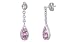 Round Cut Pink Cz Teardrop Earrings Sterling Silver
