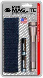 Mini-Mag Black Flashlight Holster Kit 2 AA Cells