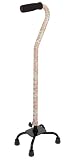 Duro-Med Adjustable Multi-Color Small Base Quad Cane, Beige Floral