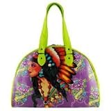 Ed Hardy - ED HARDY #BBNAT0205 NATIVE GIRL LARGE BAG PURPLE / YELLOW