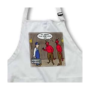 Air Conditioner Repair in Hell - Medium Length Apron With Pouch Pockets 22w X 24l by