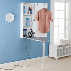 Clara Wall Mount Ironing Center (White) (42"H x 16"W x 7"D)