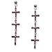 Sterling Silver and Sapphire CZ Cross Dangle Pierced Earrings