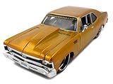 1970 Chevrolet Nova SS Coupe Diecast Car Model 1/24 Gold Die Cast Car Pro Rodz