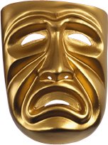 Gold Tragedy Costume Mask