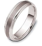 6mm Wedding Titanium and Platinum Band Ring