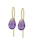 Gold Plated Sterling Silver 8x5mm Pear-Shaped Briolette Amethyst Earrings