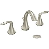 Moen T6420BN Eva Two-Handle High Arc Bathroom Faucet without Valve, Brushed Nickel