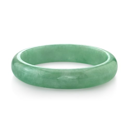 Carved Green Jade Bangle Bracelet