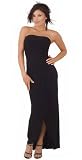 Sexy Long Sophisticated Formal Prom Suitable Tube Dress with Draped Hem from Hot Fash Dresses - EMPRESS TUBE Black