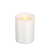 IMAGE OF Gerson Everlasting Glow 3 by 4 Inch Wax Glitter Pearl White Color Flameless Candle